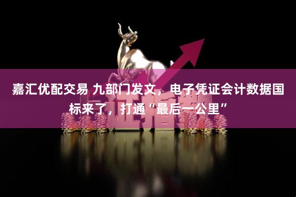 嘉汇优配交易 九部门发文，电子凭证会计数据国标来了，打通“最后一公里”