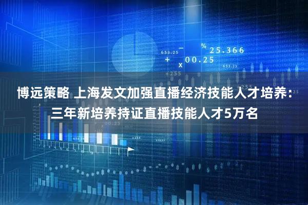博远策略 上海发文加强直播经济技能人才培养：三年新培养持证直播技能人才5万名